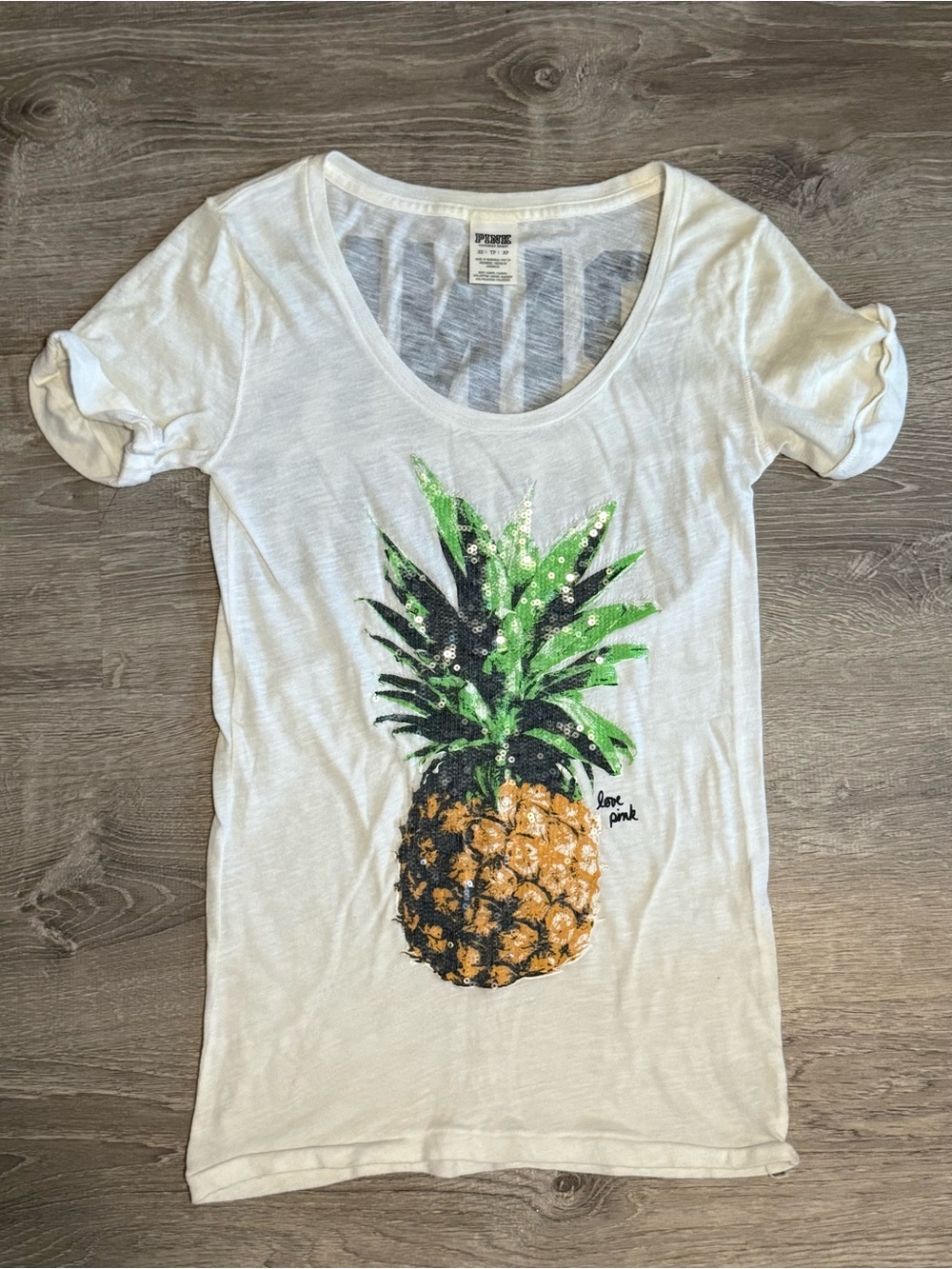 Victoria’s Secret PINK Hawaii Exclusive Destination Pineapple Sequin Shirt XS